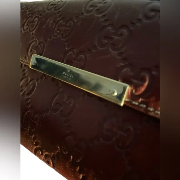 Authentic Gucci - Guccissima Maroon/Brick double snap long leather wallet - Picture 6 of 11